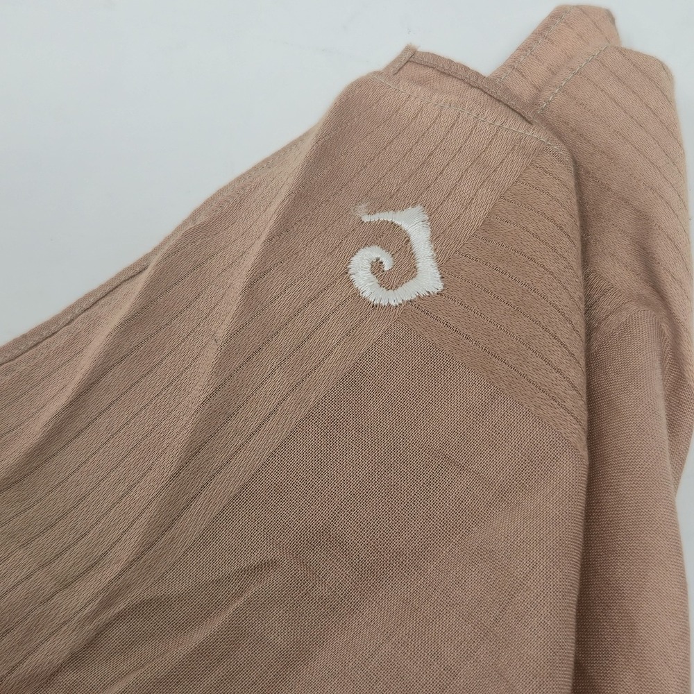 Vintage Mens Monogram Pocket Square Handkerchief Letter J Tan Taupe Embroidered - Picture 2 of 8